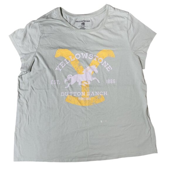 Yellowstone Dutton Ranch Womens T-Shirt XXL Green Cotton/Polyester Blend - Picture 1 of 3
